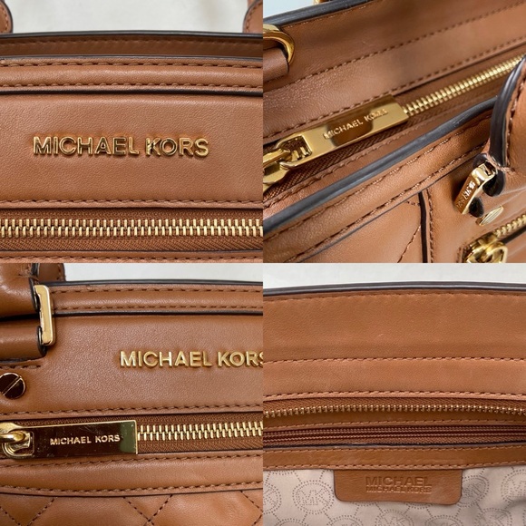 MICHAEL Michael Kors Selma Quilted Leather Large Satchel in Walnut - Picture 13 of 14